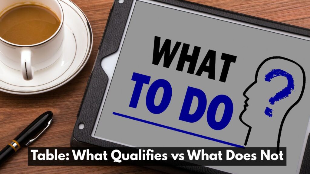 Table: What Qualifies vs What Does Not